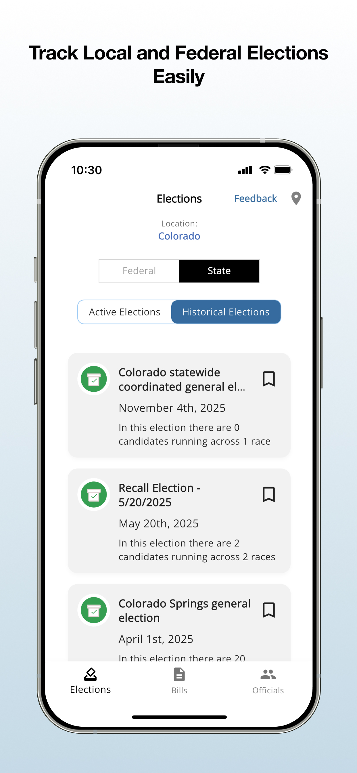 Track Local and Federal Elections Easily